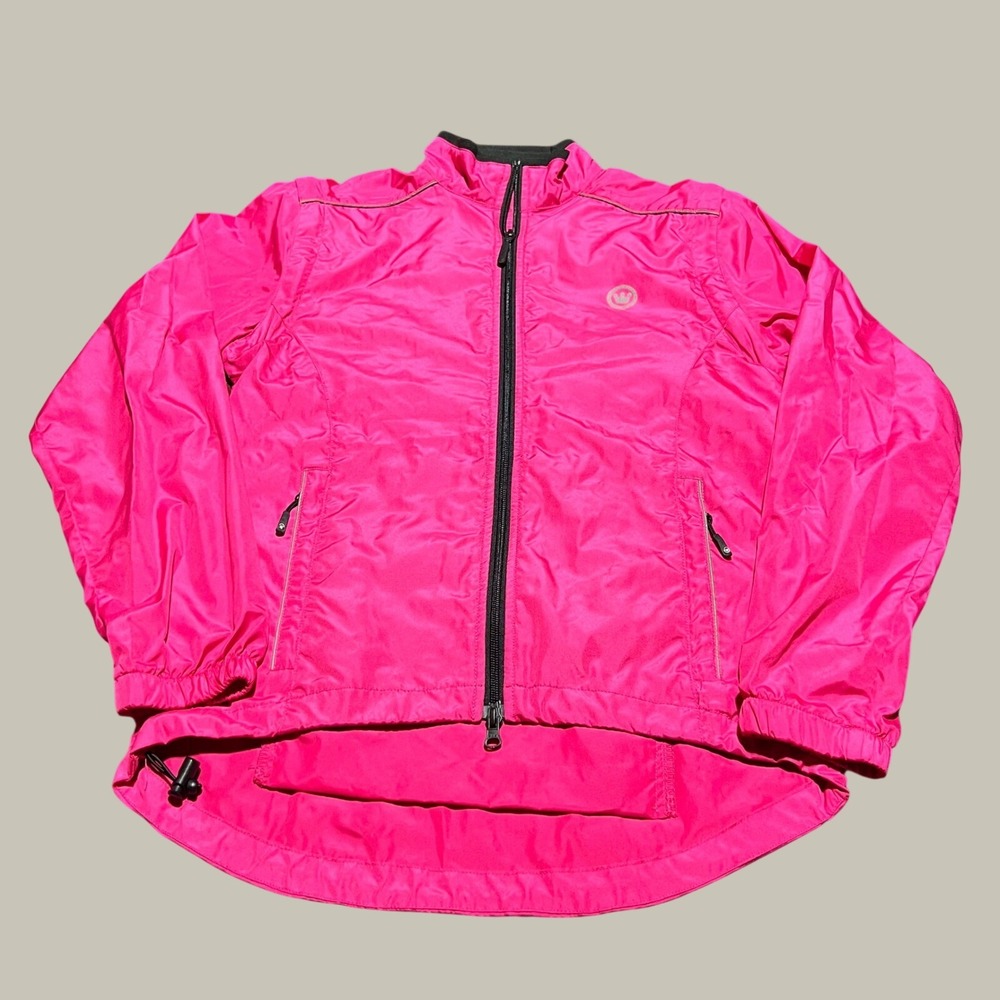 Canari Womens Cycling Jacket Hot Pink Full Zip Vented Back Pocket Small RN109814